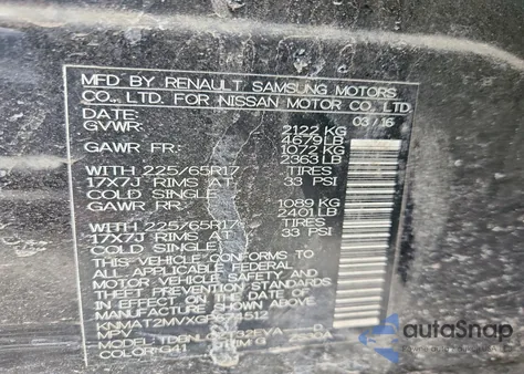 2016 Nissan Rogue Sv z USA, uszkodzony, nr VIN KNMAT2MVXGP674512